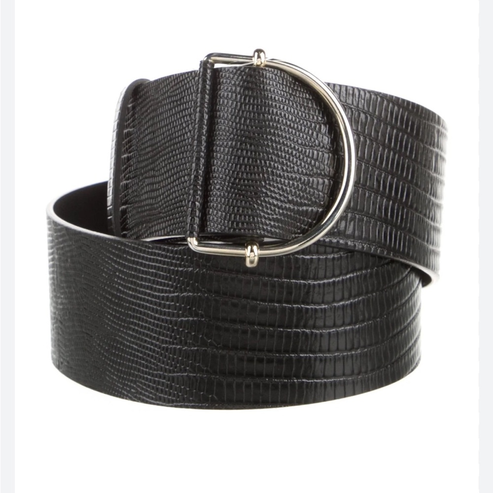 NWOT Ba&sh Wide Genuine Leather Belt with Gold Buckle - Sz 75